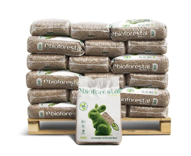 Palet Premium de Pellets Ecológicos BIOFORESTAL – 42 sacos de 15 kg