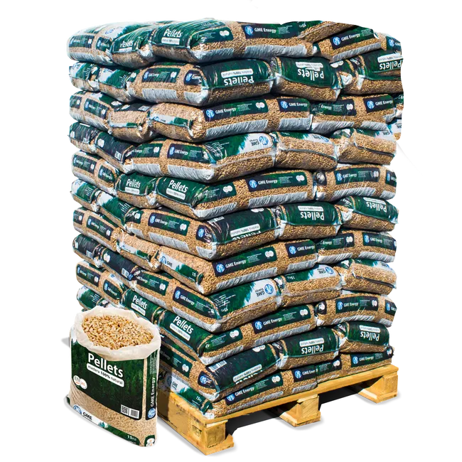 Palet de Pellets de Madera GME Energy – 77 Sacos (1.155 kg) de Calor Eficiente
