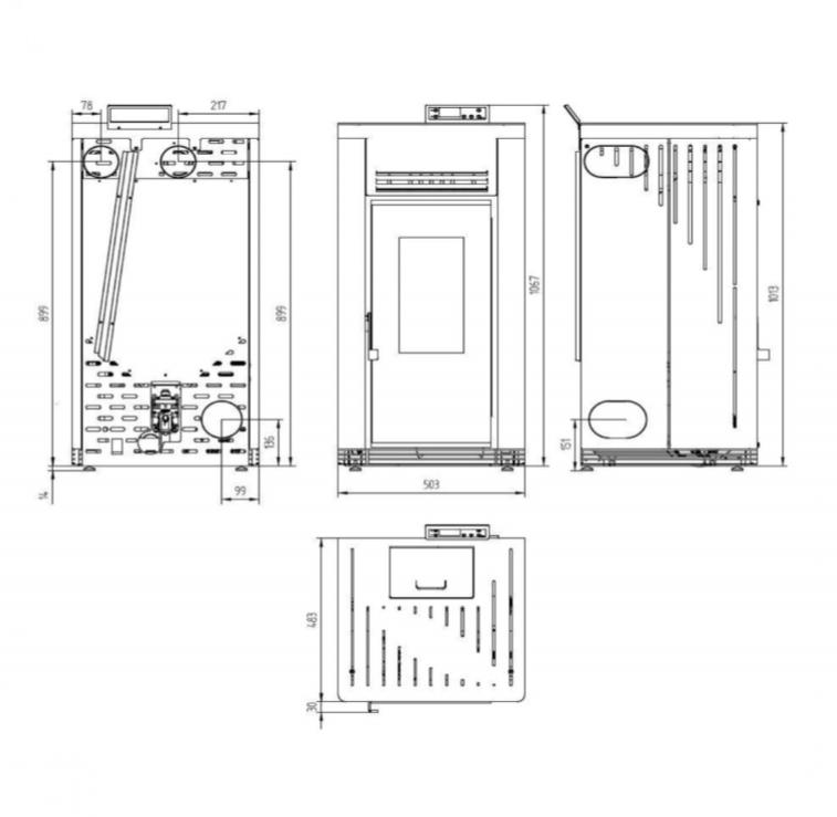 Estufa Pellets Canalizable-Cristal Serigrafiado BP-201 K
