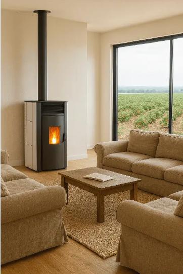 Estufa de Pellets – Modelo BESTIA 15,3 kw Triple Salida