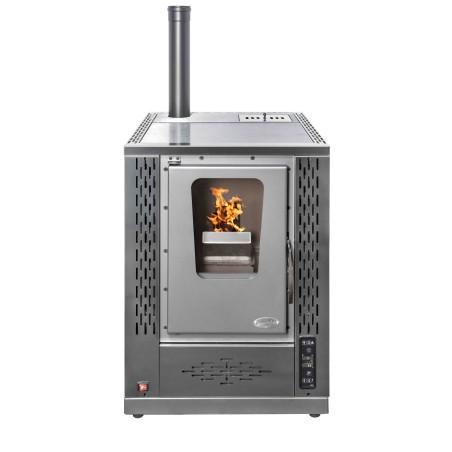 Estufa – cocina de pellets – modelo SAMANTHA inox